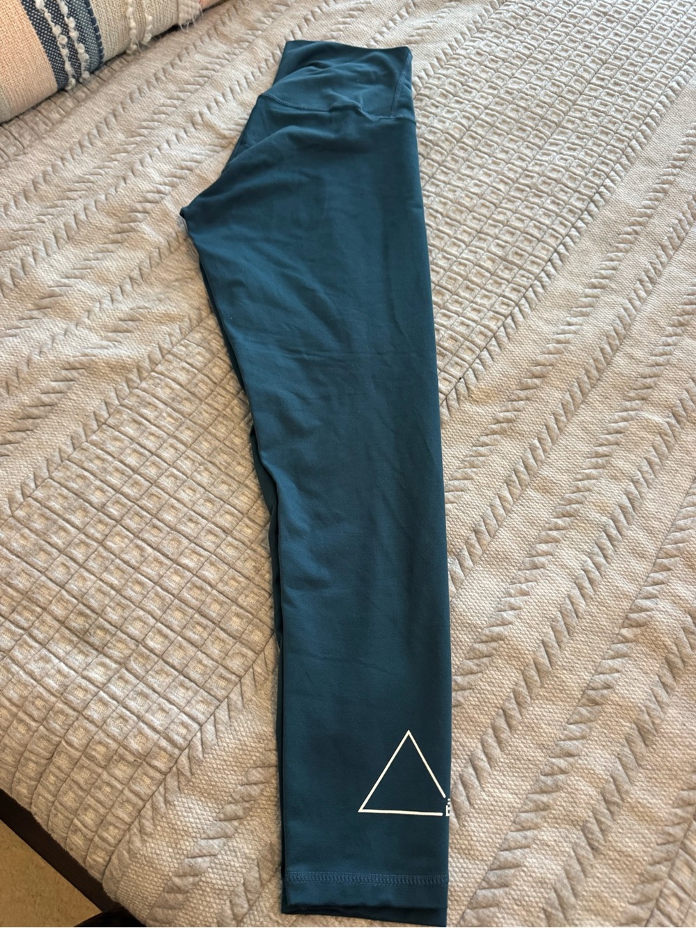 DYI Teal Kids Athletic Leggings with Barre3 Triangle Logo